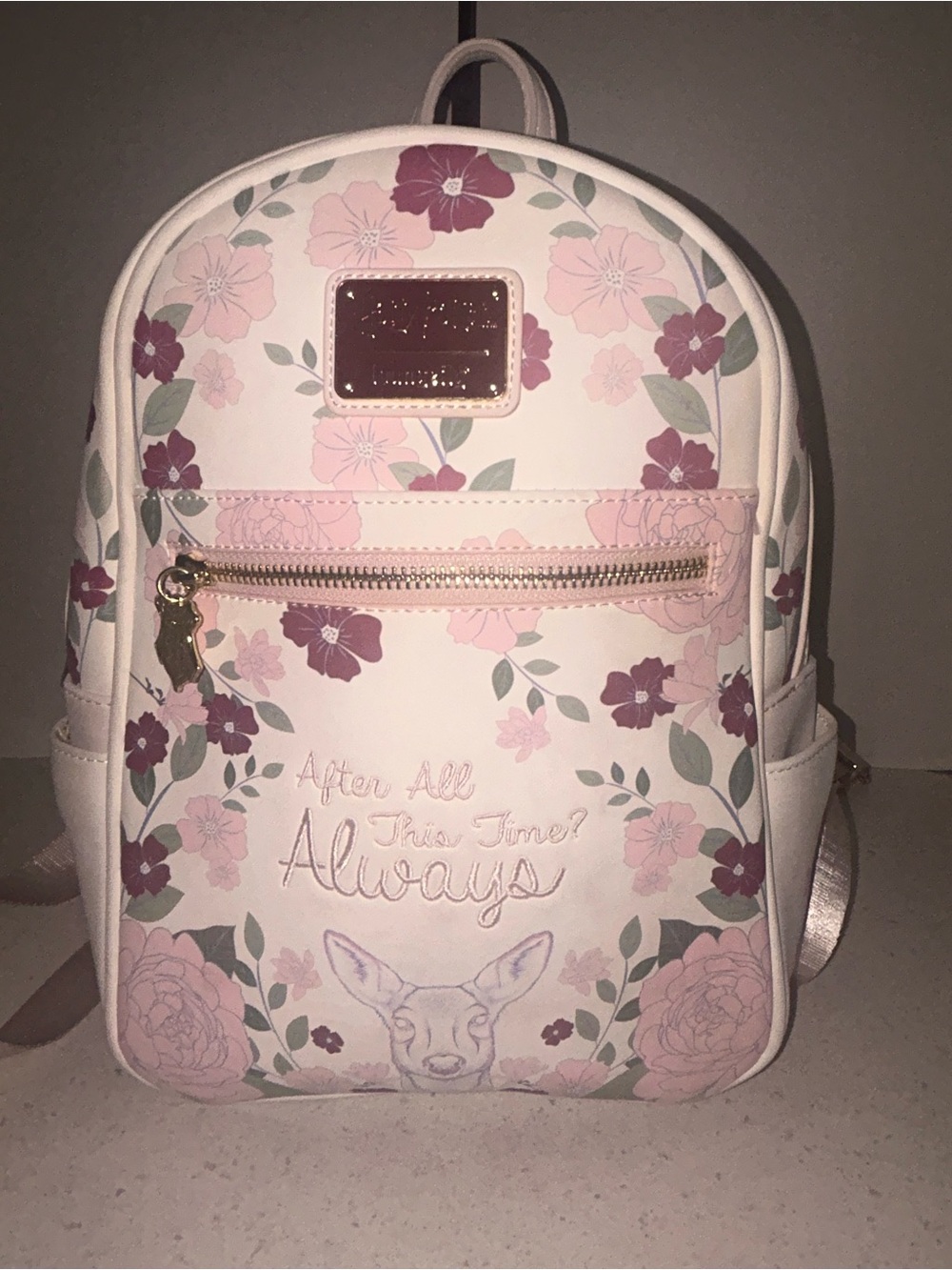 Harry Potter Pink Floral Mini Backpack with Deer Motif